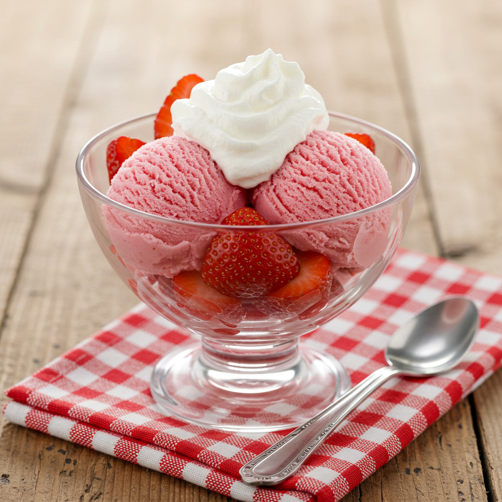 Helado de fresa casero