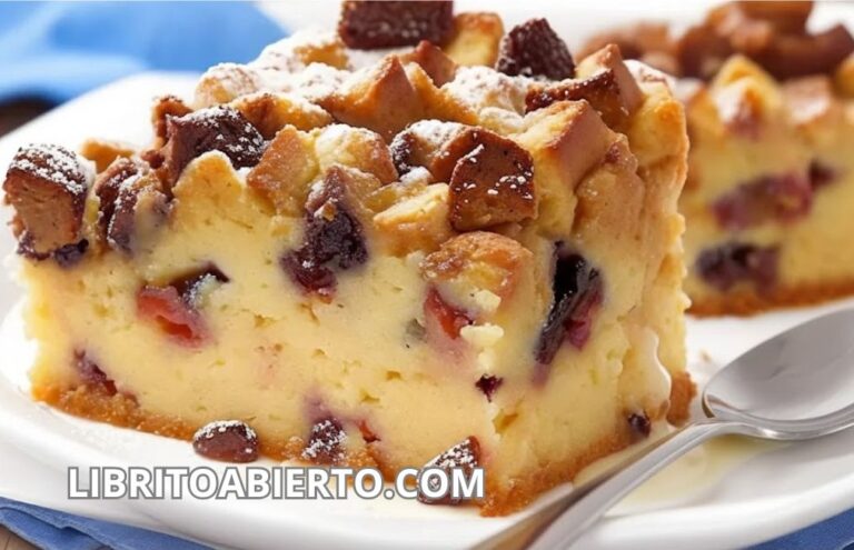Receta de pudin de pan y pasas con diferentes texturas