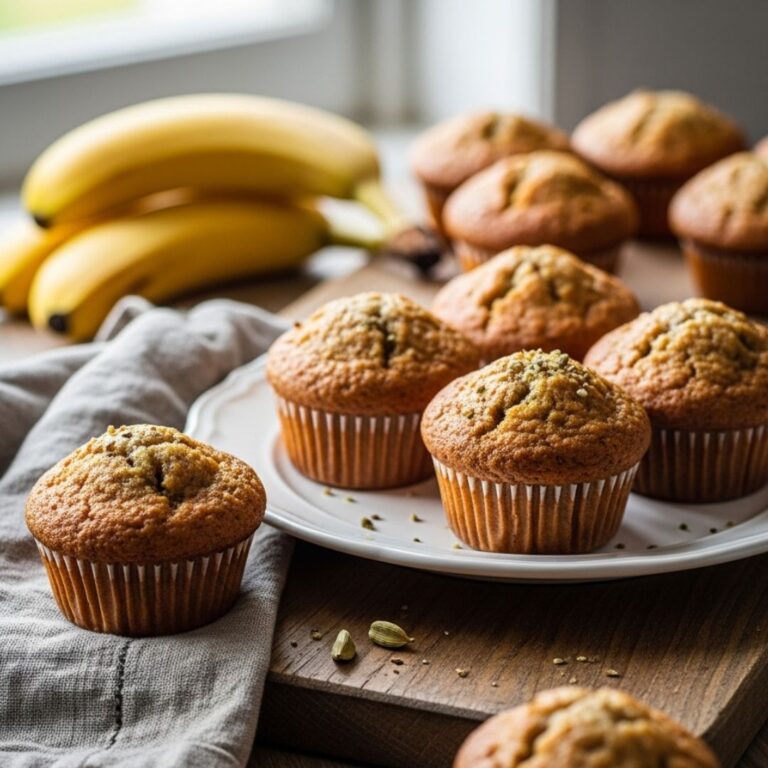 muffins de plátano y cardamomo