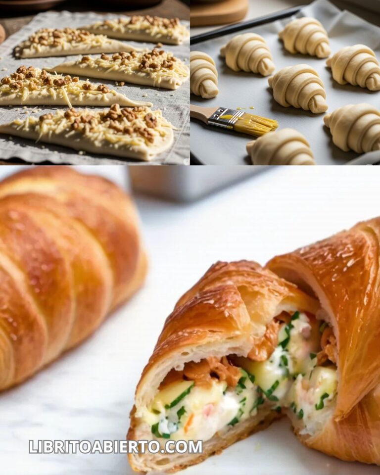 Croissant relleno de queso y nueces