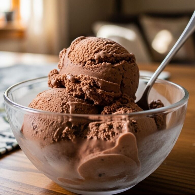 Helado de chocolate casero sin heladera