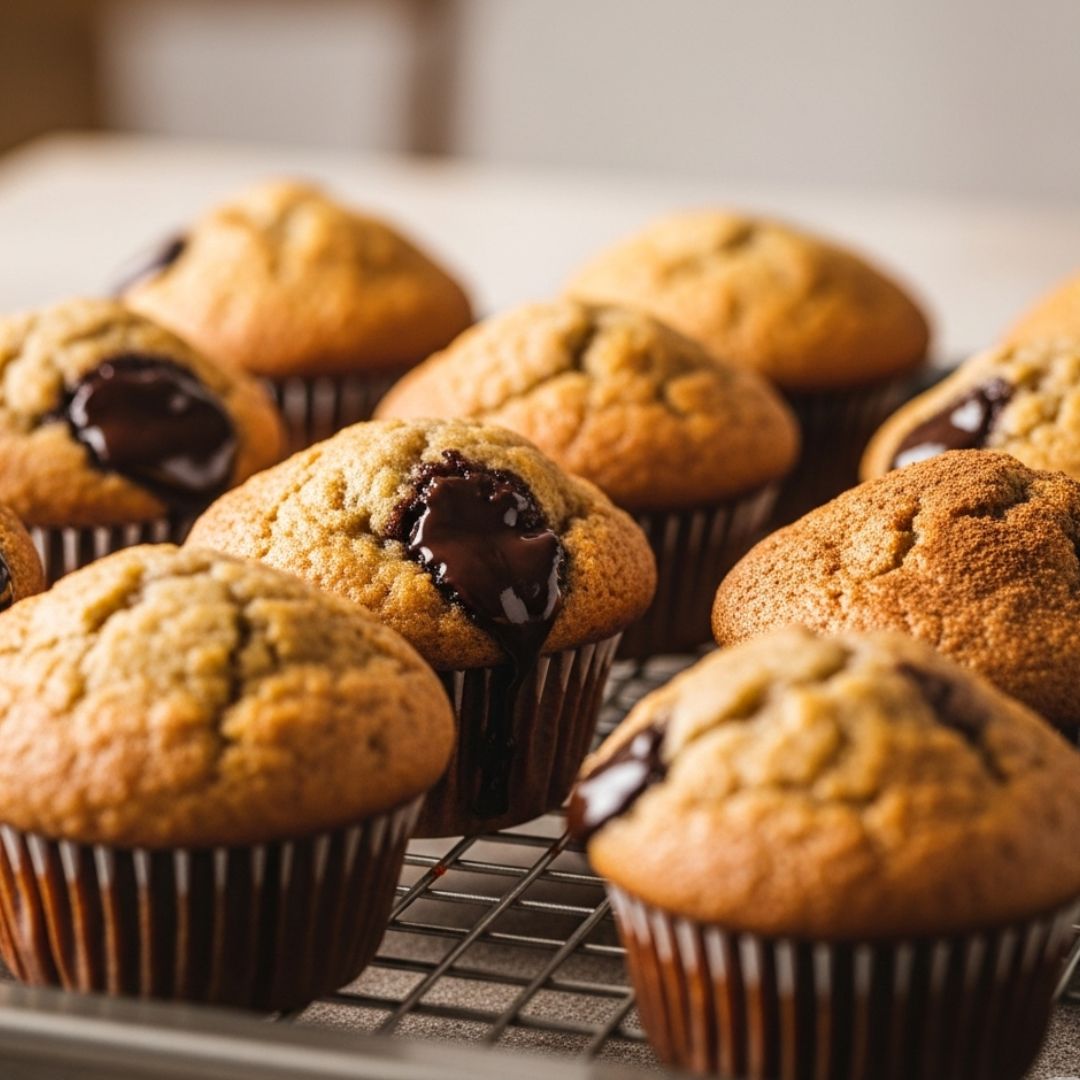 Receta de muffins de plátano y chocolate