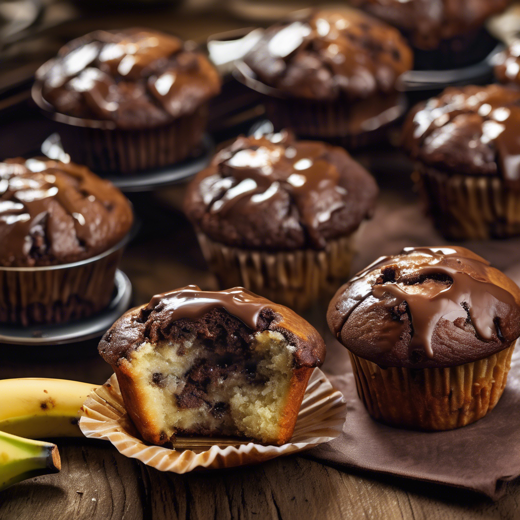 Receta de muffins de plátano y chocolate