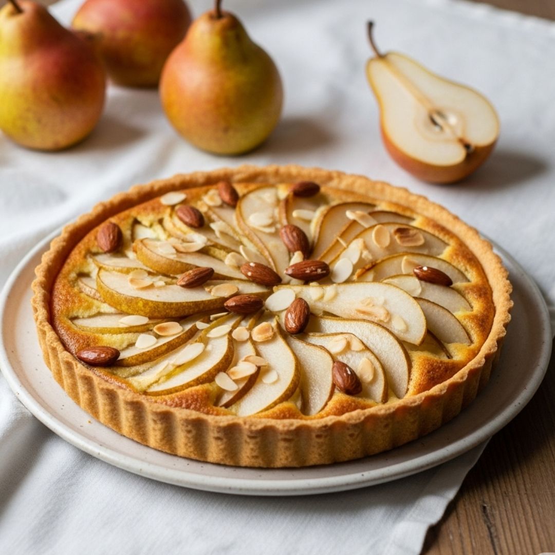 Tarta de pera y almendras