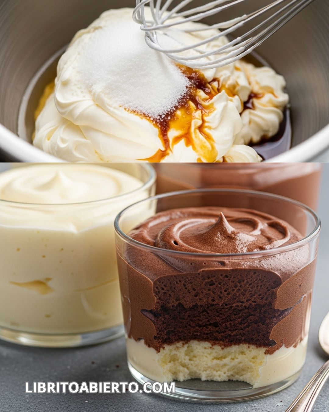 Mousse de vainilla y chocolare