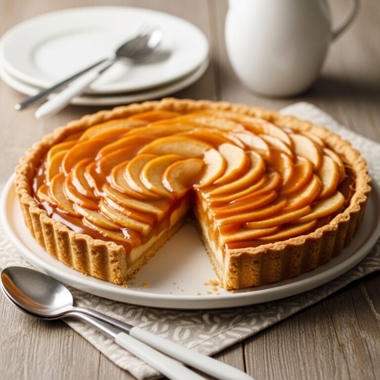 Receta de tarta de manzana y cramelo