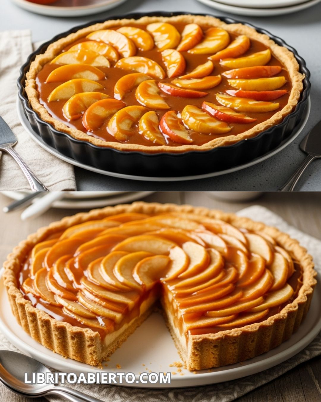 Tarta de manzana y caramelo