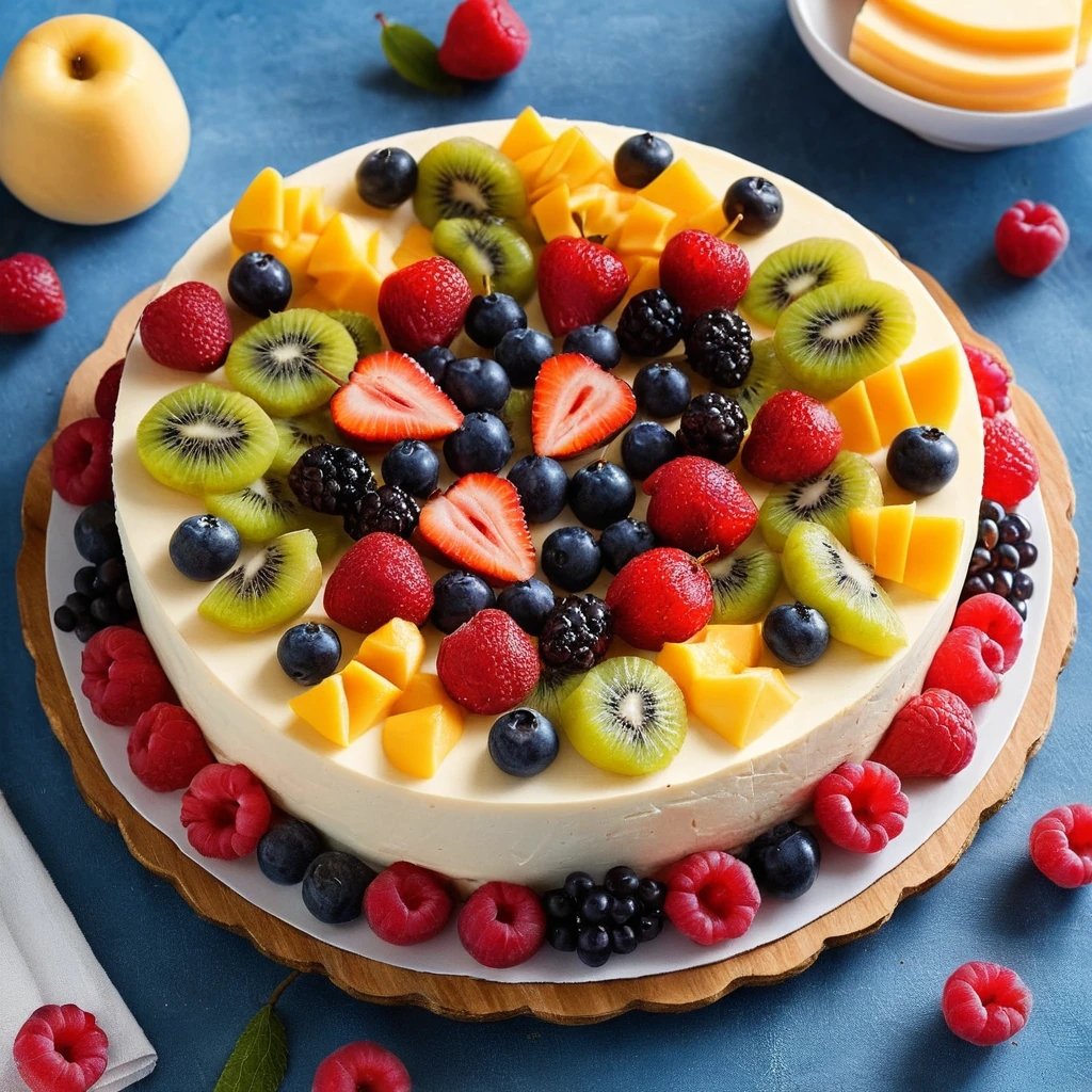 Receta de tarta de queso y frutas frescas