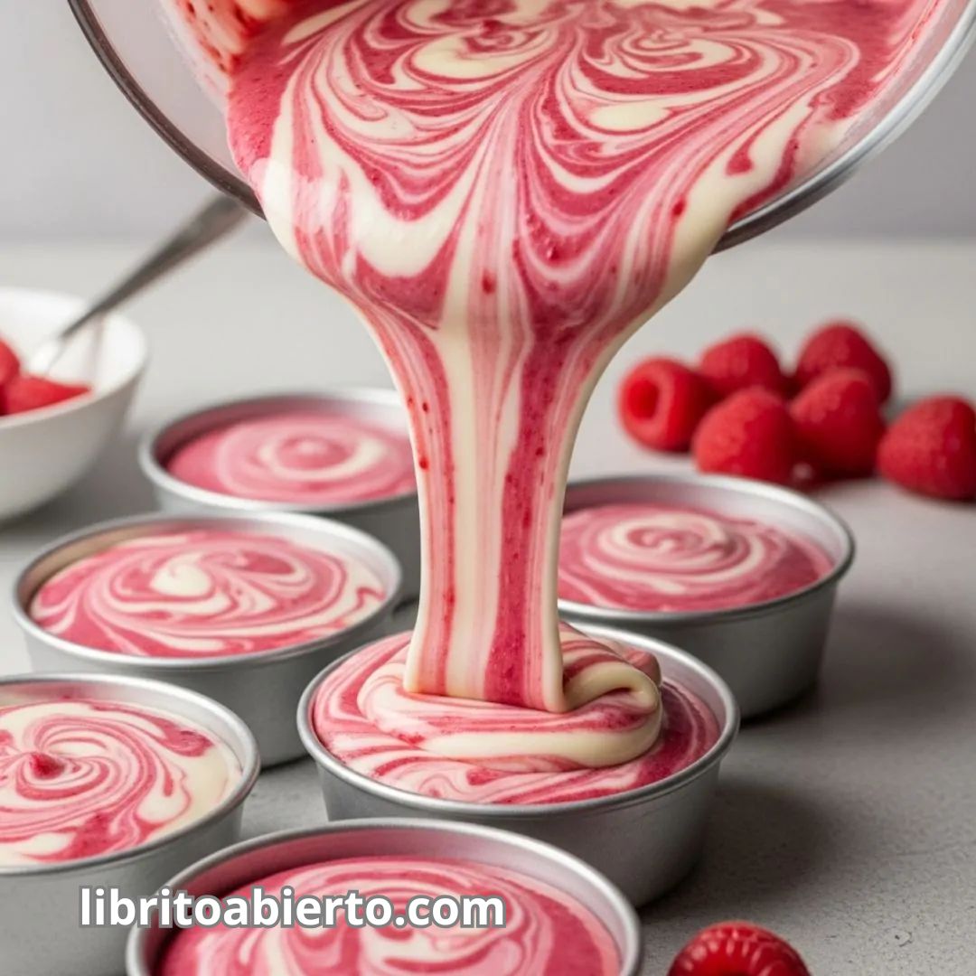 Pudin de chocolate blanco y frambuesas