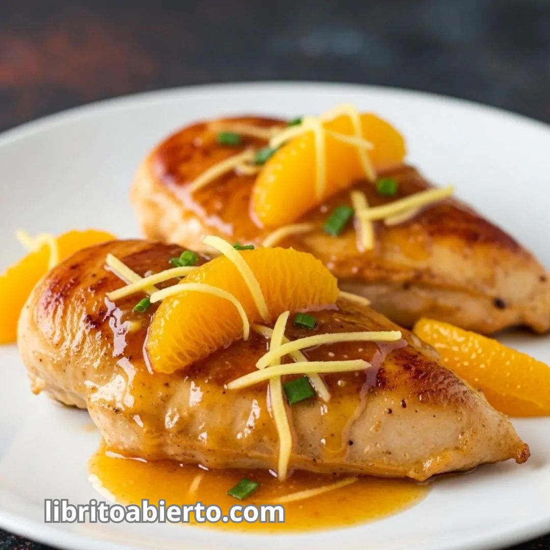 Pollo con salsa de naranja y jengibre