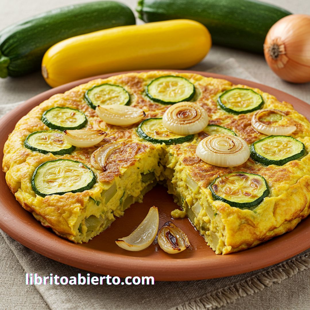 Tortilla de calabacín y cebolla