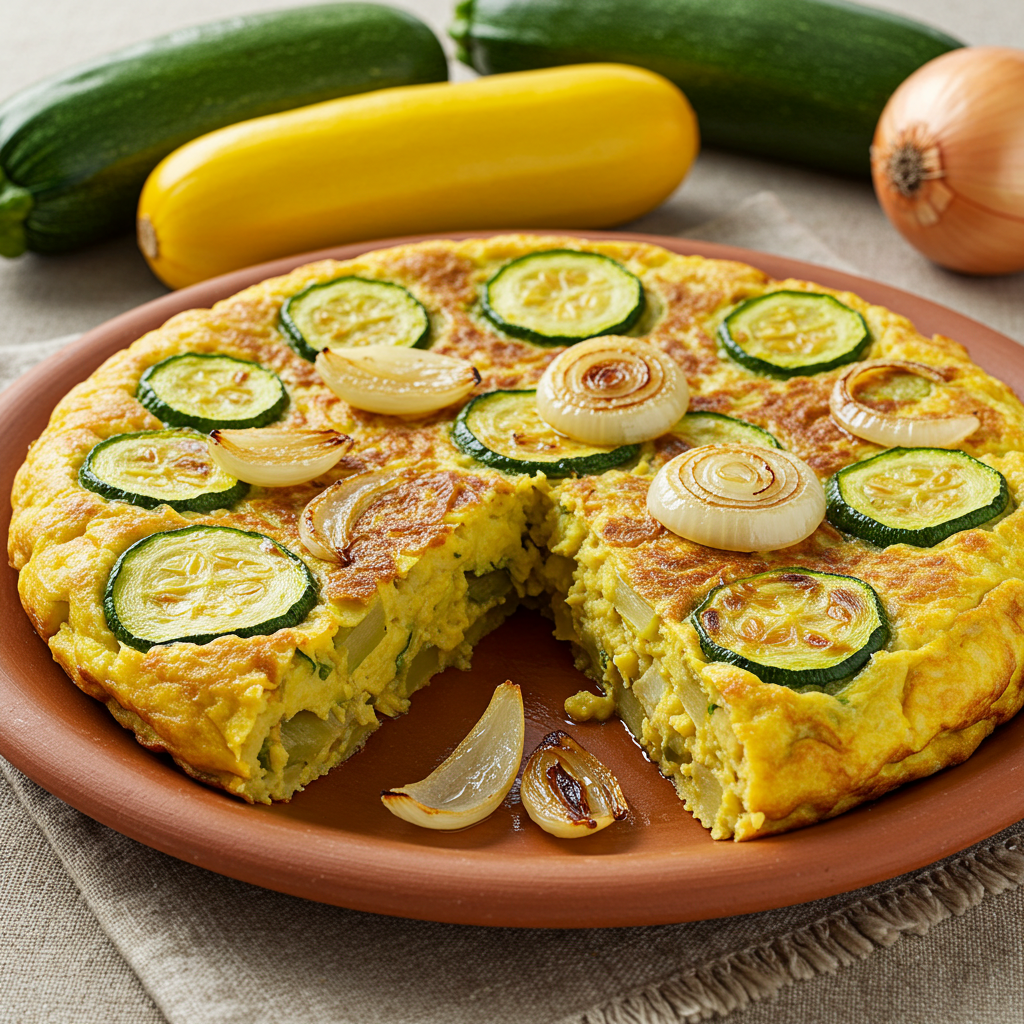Receta de tortilla de calabacín y cebolla