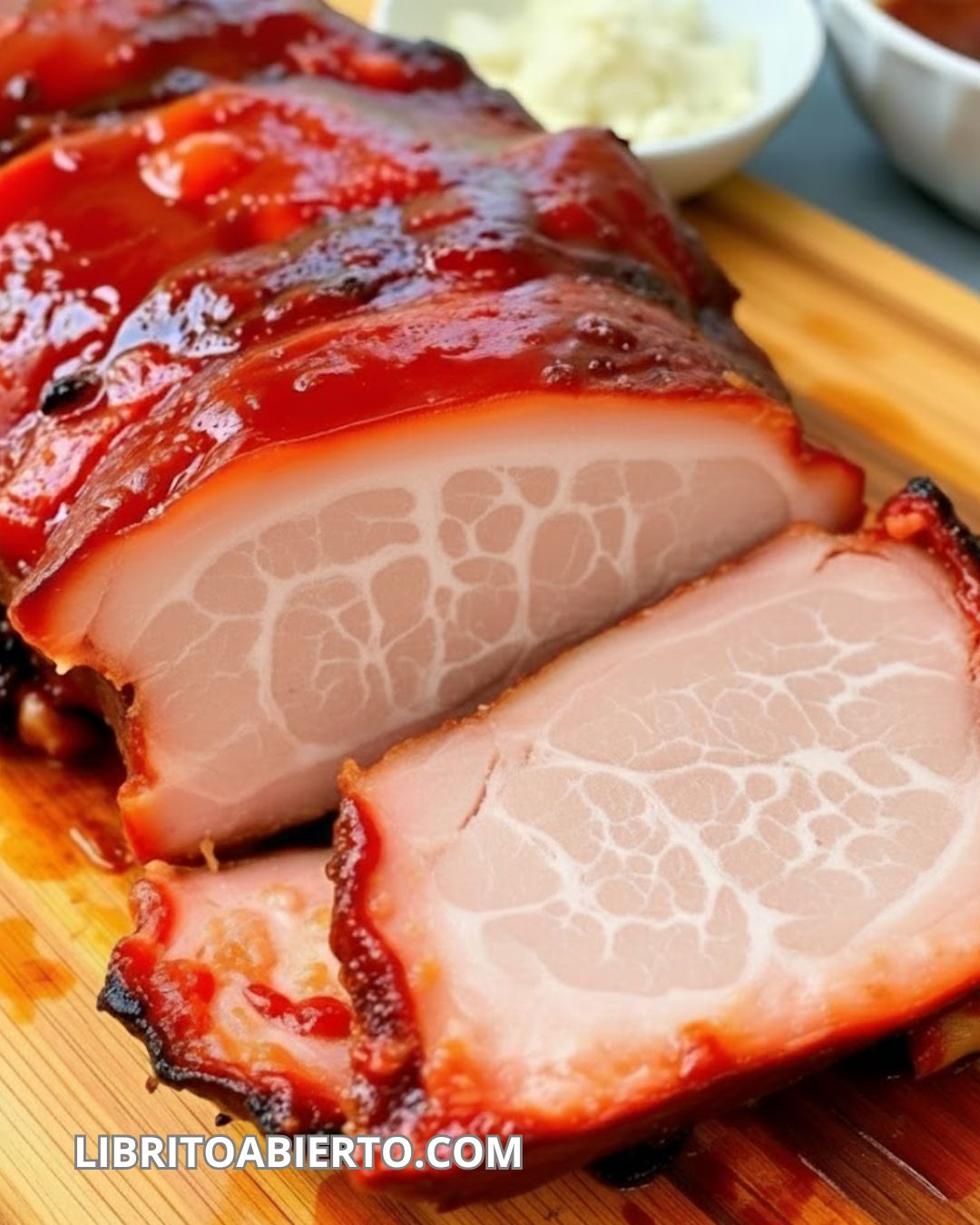 Lomo de cerdo caramelizado al horno en salsa agridulce