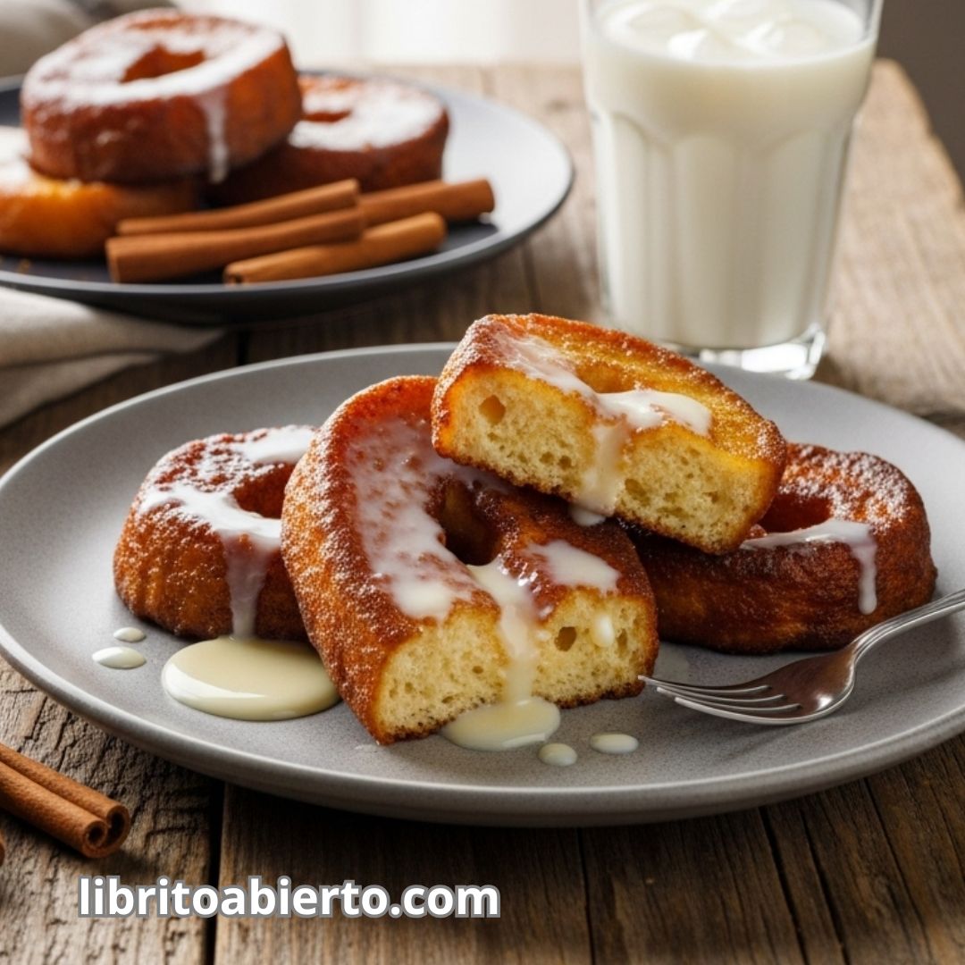 Rosquillas fritas esponjosas tipo bizcocho