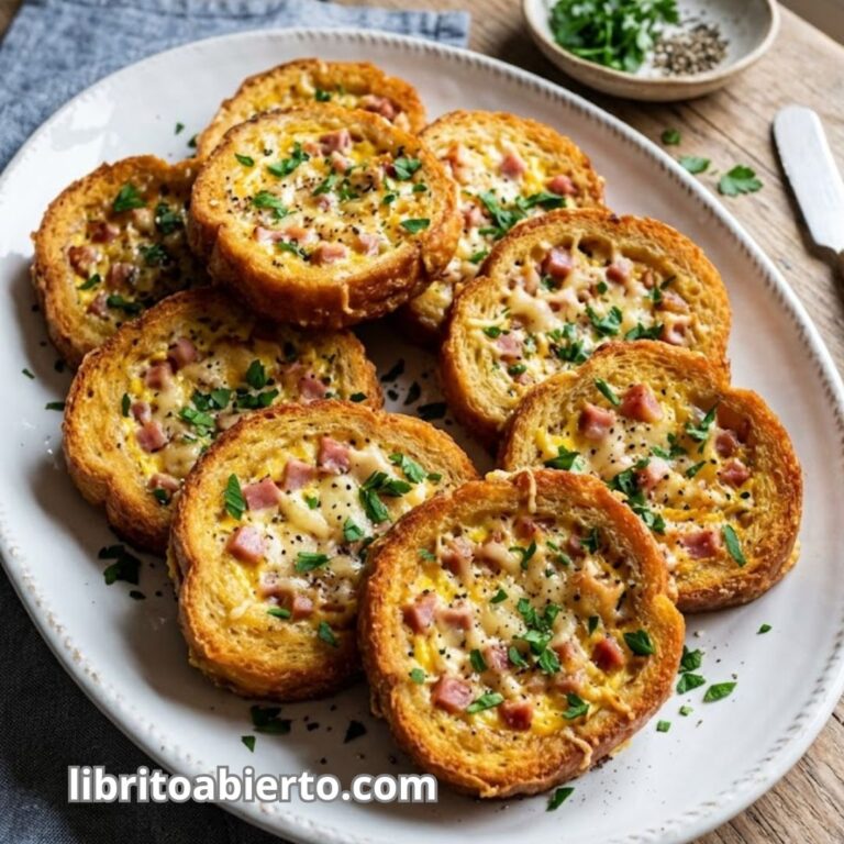 Tostadas rellenas pan relleno en sartén fácil y rápido